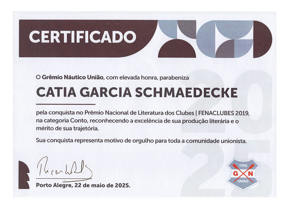 Prêmio Nacional de Literatura dos Clubes - 1º lugar - categoria 